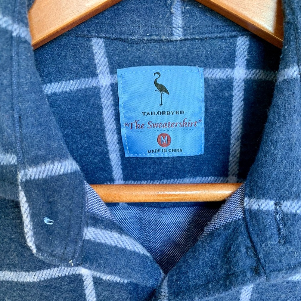 Tailorbyrd Plaid Flannel Button Down Sweatshirt - Picture 4 of 9